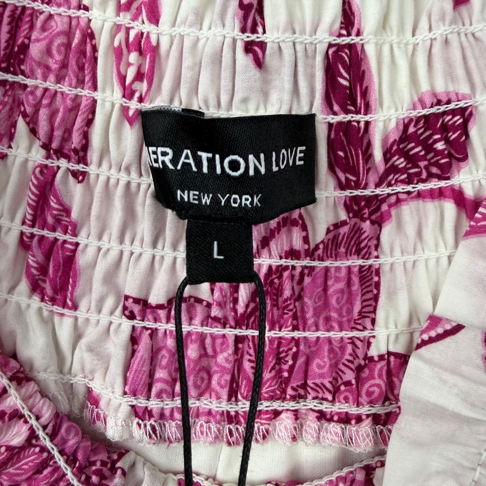 *Generation Love Womens Fiona Floral Printed Pink Cotton Mini Dress Large - Picture 5 of 14